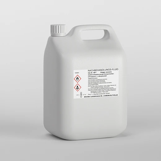Nachbehandlungsfluid für Metallschutz nach dem Einsatz von Metallätzern, Kanister