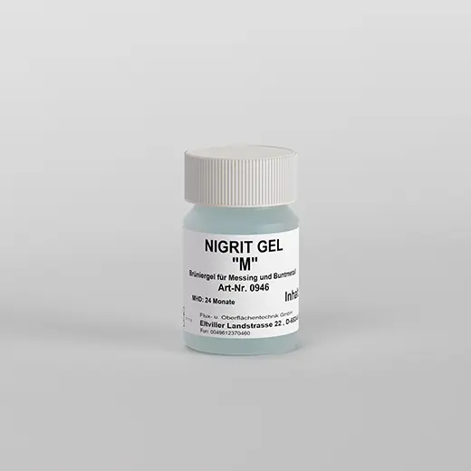 Brüniergel NIGRIT GEL M für Messing, hellblaues Gel, Dose