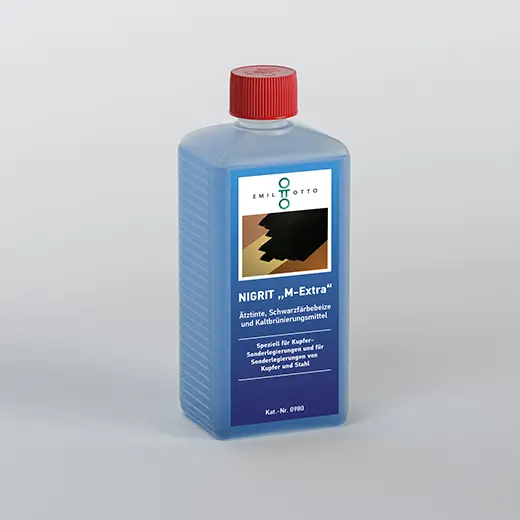 Brünierungsmittel NIGIRT M-Extra mit blauer Flüssigkeit, Ätztinte, Flasche