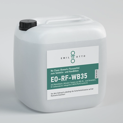 Alkoholbasierendes No Clean-Flussmittel EO-RF-WB35, Reworkflux, Kanister