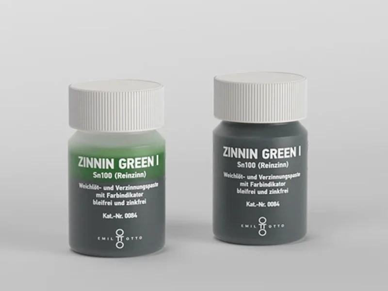 Abbildung von zwei Lot-Flussmittelpaste ZINNIN GREEN I Sn100