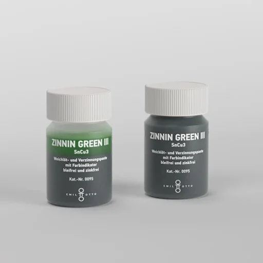 Abbildung von zwei Lot-Flussmittelpaste ZINNIN GREEN III SnCu3