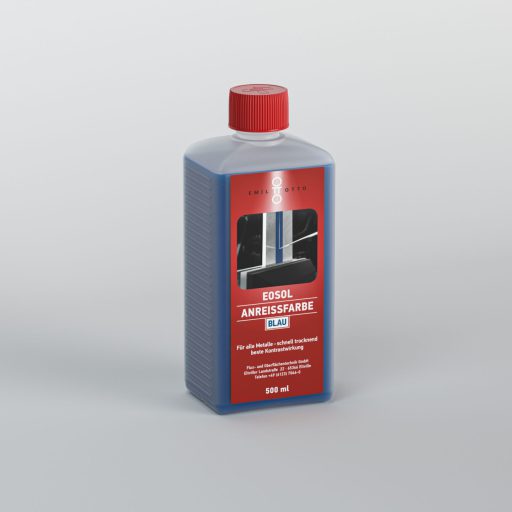 EOSOL Anreissfarbe, blau deckend, hochwirksames Kontrastmittel zur Bearbeitung von Werkstücken, Flasche