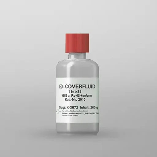 Abbildung Abdecköls EO-COVERFLUID TESU in der Dosierflasche