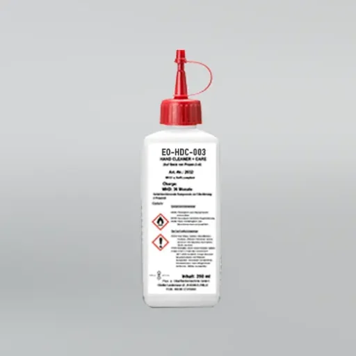 Abbildung Dosierflasche EO-HDC-003 mit rotem Verschluss