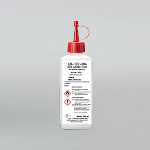 Abbildung Dosierflasche EO-HDC-004 mit rotem Verschluss